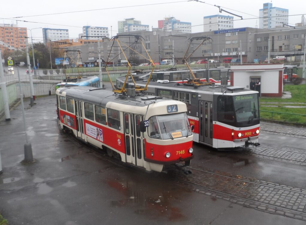 1419 - linka 32 DPP Nádraží Hostivař Tatra T3SUCS 7145